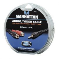 Manhattan καλώδιο 2x RCA σε 3.5mm stereo F/M 0.25m