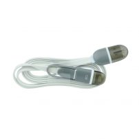 USB Καλώδιο Άσπρο 2 in 1 - iPhone 5/6/iPad+Micro USB