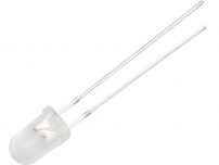 LED 5mm Λευκό Διάφανο Ψυχρό